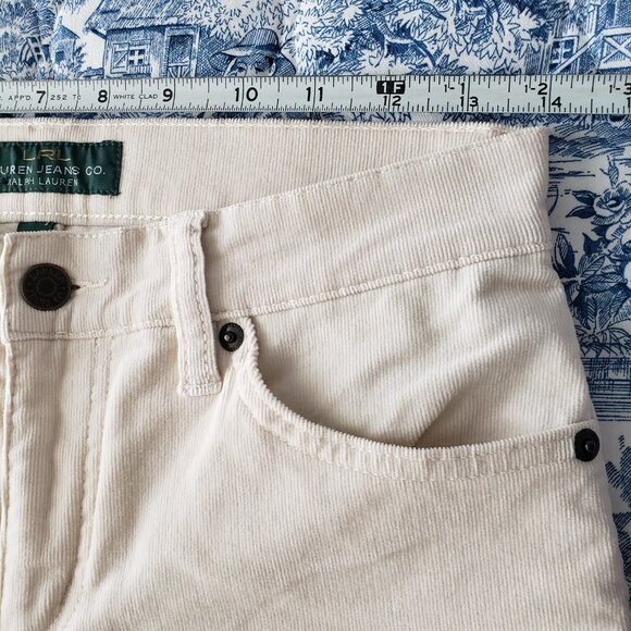 Lauren Ralph Lauren Classic Straight Leg Corduroy Ivory Pants - Picture 6 of 9